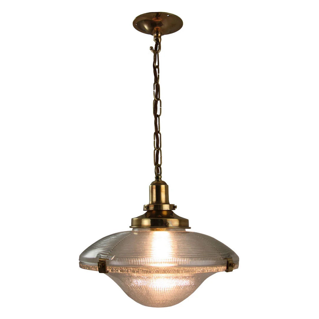 Cross Reeded Duo style pendant Distress Brass