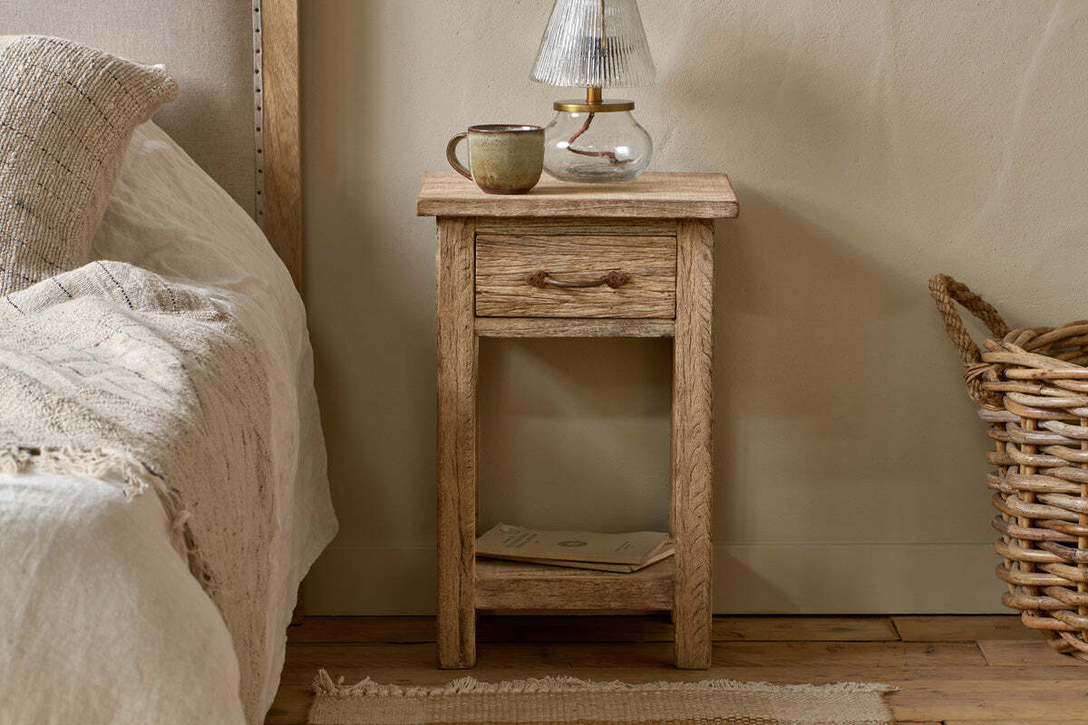 Ibo Reclaimed Wood Bedside Table - Natural - One Size