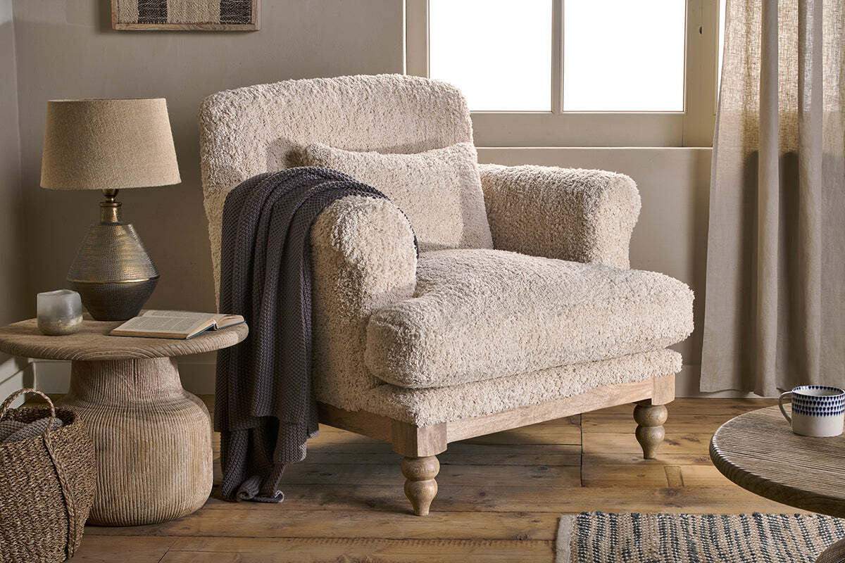 Otas Teddy Cotton Armchair - Off White - One Size