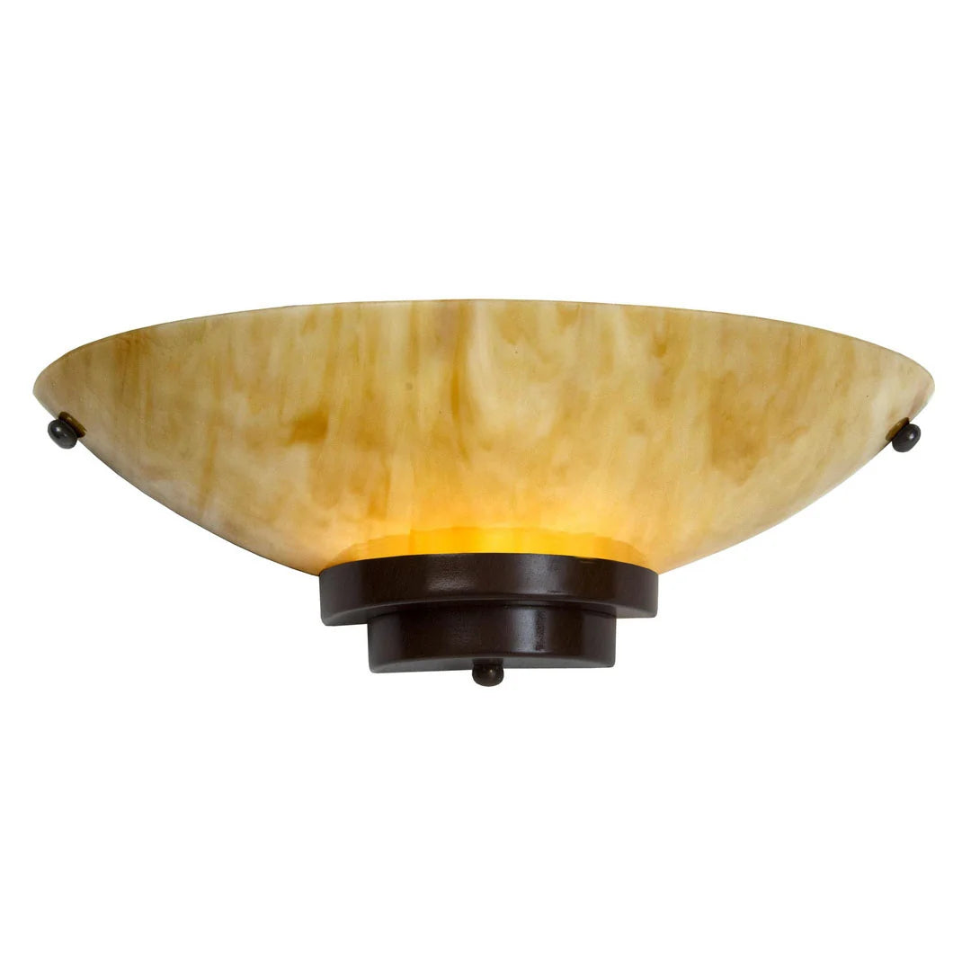 Stratton Flush Wall Amber Antique Bronze