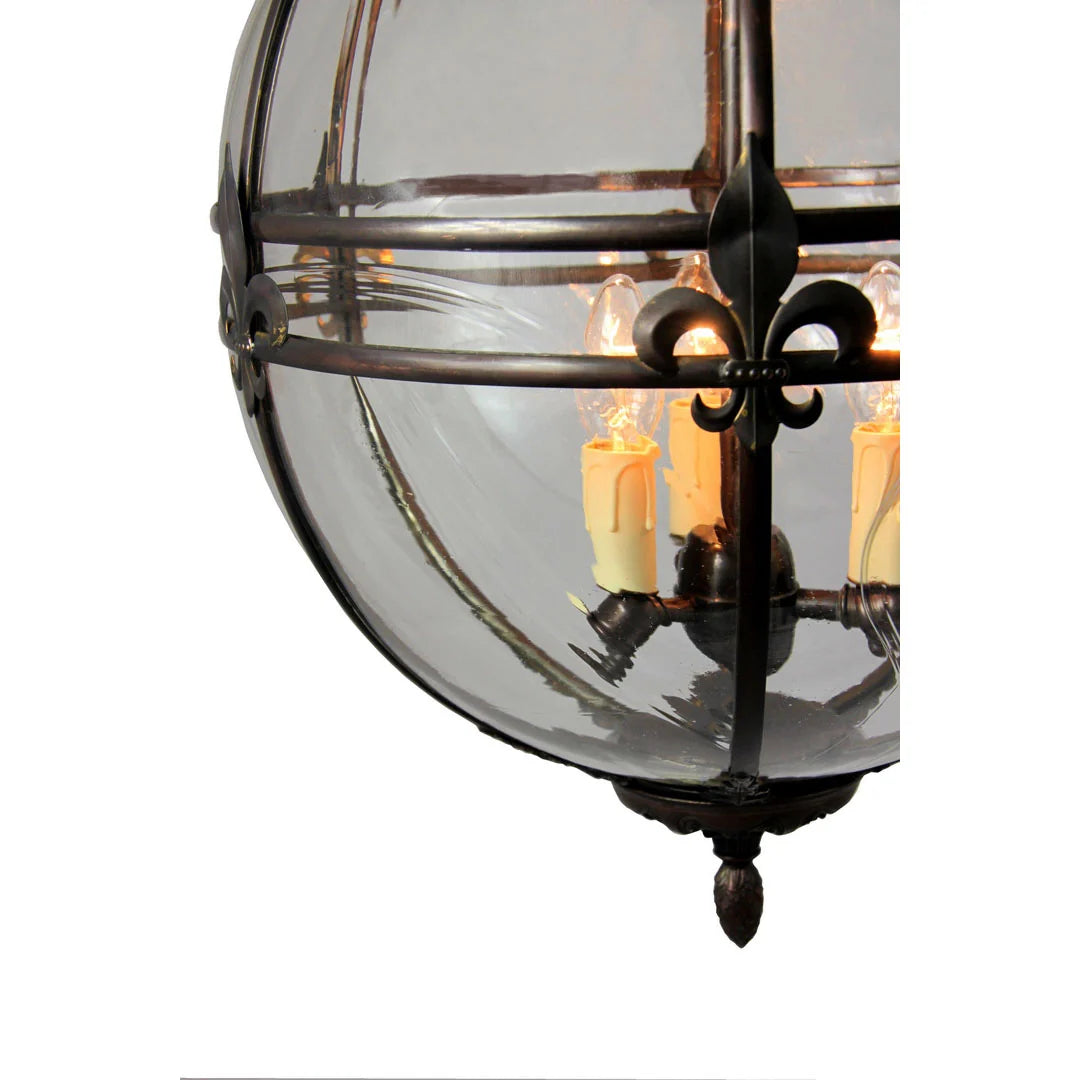 Victorian Globe Lantern, Antique,Lions'head, Reamy Glass