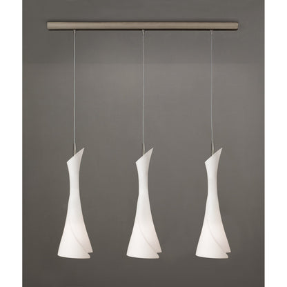 Zack Pendant Trio Light E27 in Satin Nickel Finish