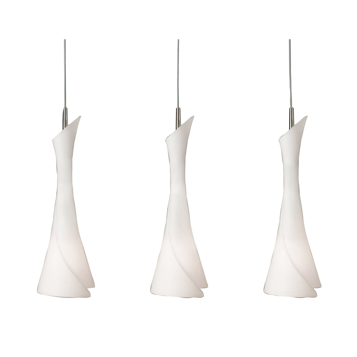 Zack Pendant Trio Light E27 in Satin Nickel Finish