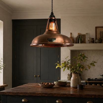 Cawston Antique Copper Coolicon Lampshade Pendant Light - 11 Inch