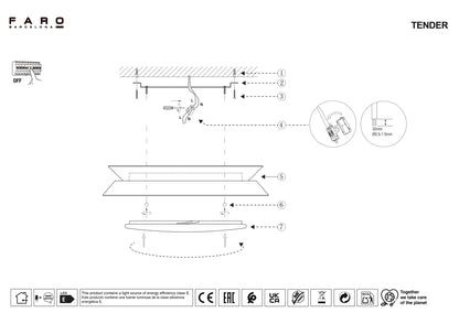 FARO_ Barcelona - TENDER Black ceiling lamp - 20094