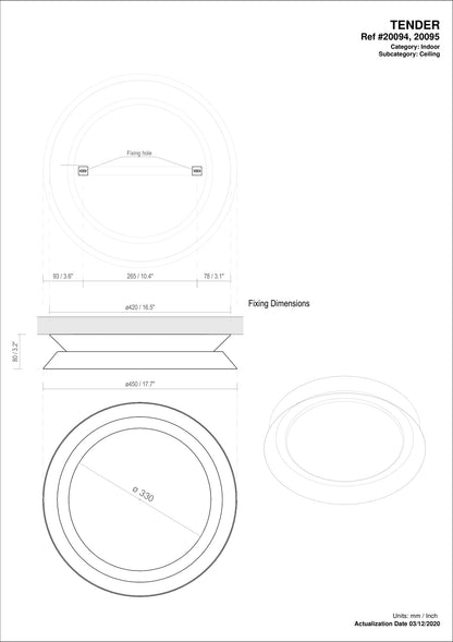 FARO_Barcelona - TENDER White ceiling lamp - 20095