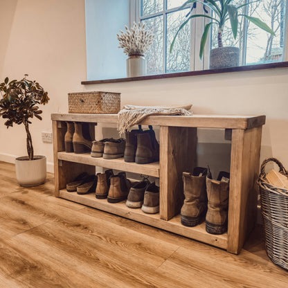 IVARA Shoe Bench Entryway Shoe Storage Rustic Bench For Entryway