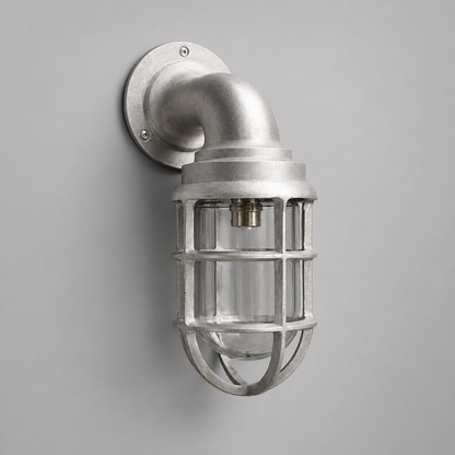 Beachamwell Raw Cast Swan Neck Wall Light - IP65