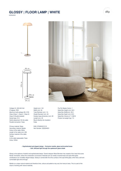 DFTP - Glossy Floor Lamp - White 2220344001