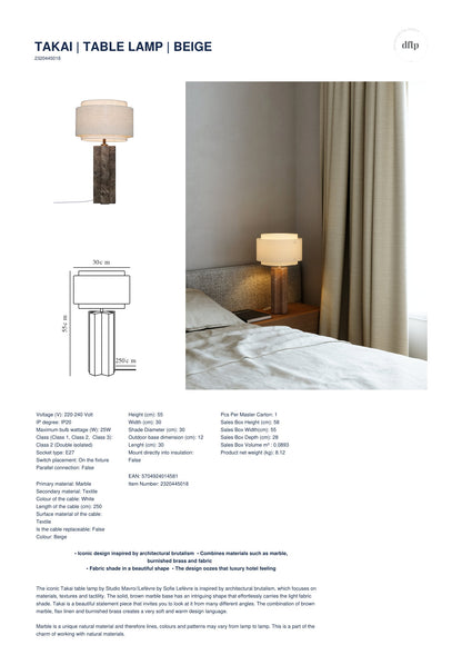 DFTP - Takai Table lamp Beige - 2320445018