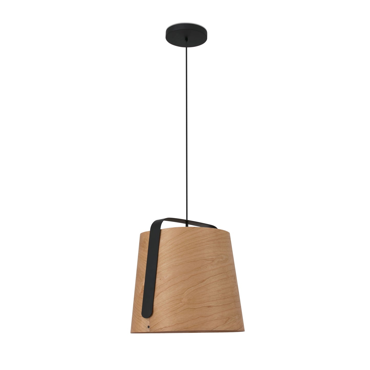 FARO_Barcelona -STOOD Black and wood pendant lamp - 29848