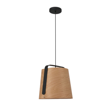 FARO_Barcelona -STOOD Black and wood pendant lamp - 29848