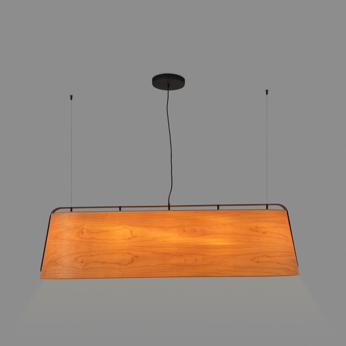 FARO_Barcelona - STOOD 5L Black and wood pendant lamp - 29849