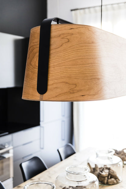 FARO_Barcelona - STOOD 5L Black and wood pendant lamp - 29849