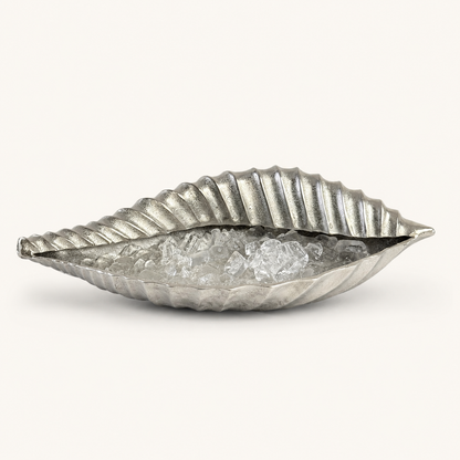 Clam Shell Champagne Ice Bucket & Silver Wine Cooler Bowl