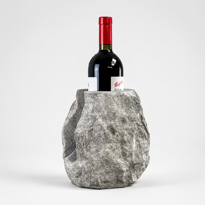 Solid Marble Wine Bottle Holder | Handcrafted Stone Wine Cooler