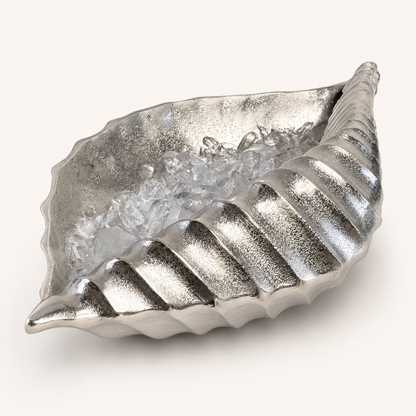 Clam Shell Champagne Ice Bucket & Silver Wine Cooler Bowl