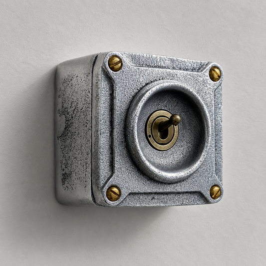 Single Gang Cast Aluminium Conduit Toggle Light Switch | 2 Way 10A