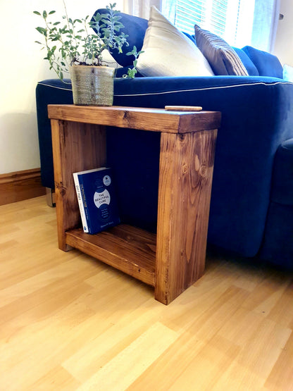 Solid Wood Rustic Coffee Table with Timber Legs