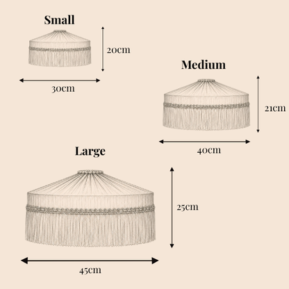 The Peggy Silk Fringed Lampshade - Brown