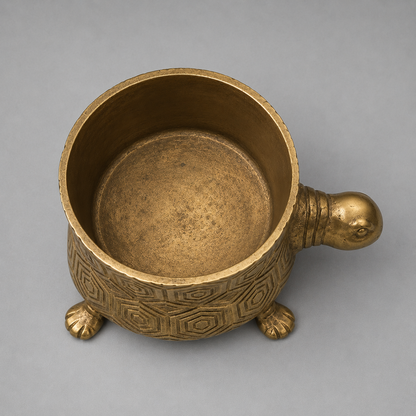 Tortoise Planter Pot | Brass Finish Indoor Succulent Holder