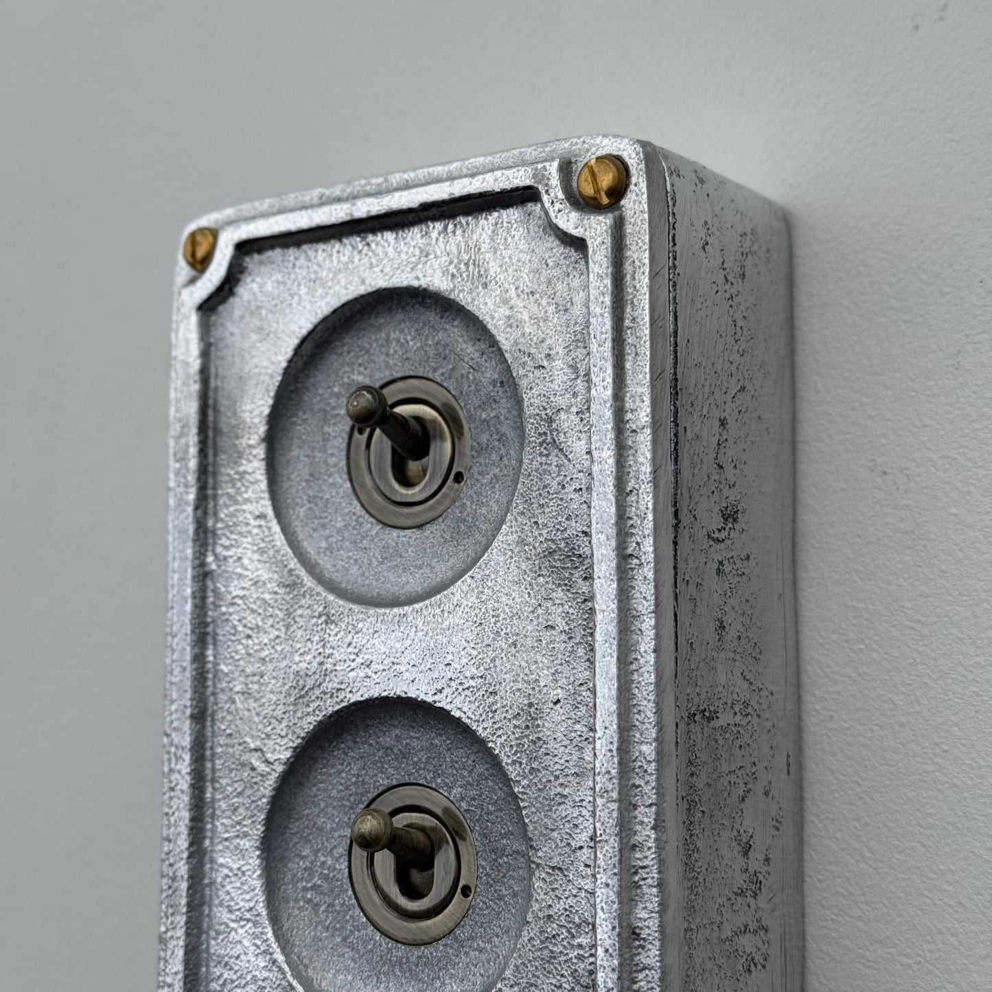 3 Gang 2 Way Solid Cast Metal Conduit Toggle Light Switch