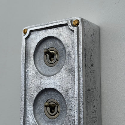 3 Gang 2 Way Solid Cast Metal Conduit Toggle Light Switch
