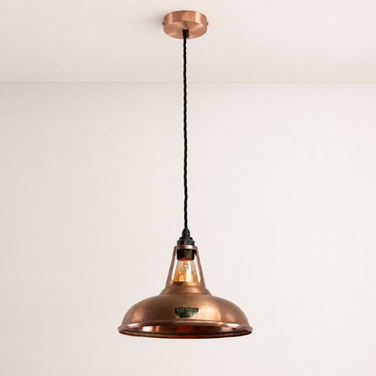 Cawston Antique Copper Coolicon Lampshade Pendant Light - 11 Inch