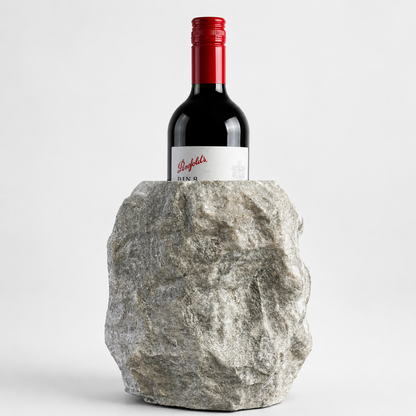 Solid Marble Wine Bottle Holder | Handcrafted Stone Wine Cooler