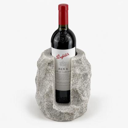 Solid Marble Wine Bottle Holder | Handcrafted Stone Wine Cooler
