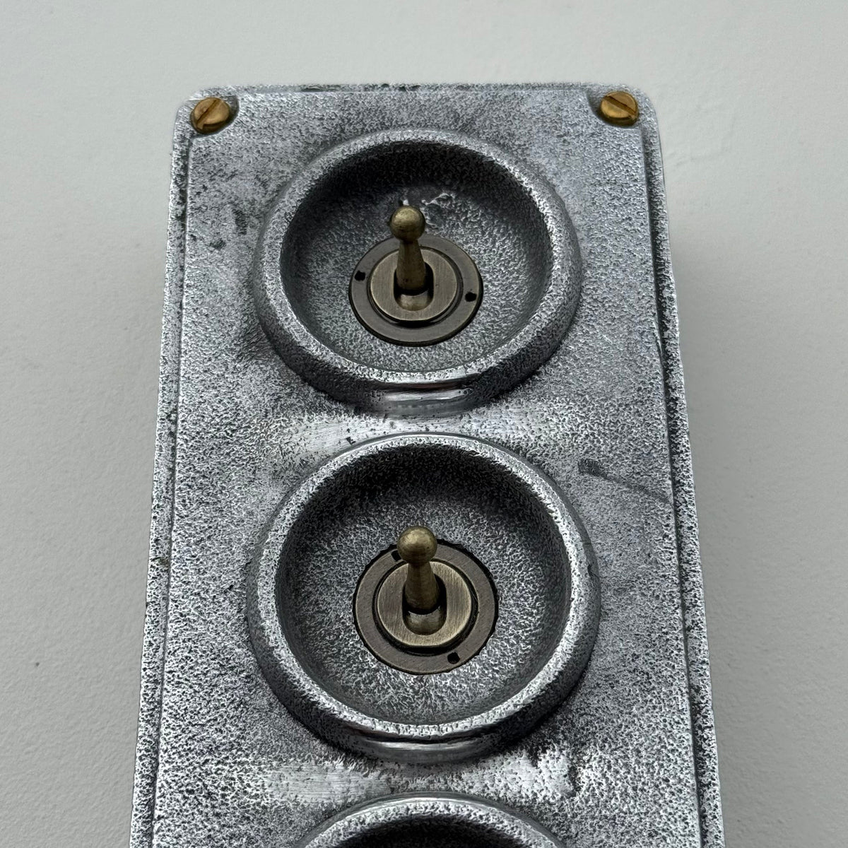 3 Gang 2 Way Solid Cast Metal Toggle Light Switch | Industrial Vintage Surface Mounted *Factory Second*