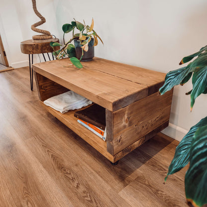 Solid Wood Chunky TV Unit With 4 inch Metal Legs