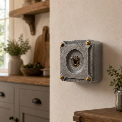 Single Gang Solid Cast Metal Toggle 2 Way Light Switch – Industrial Conduit