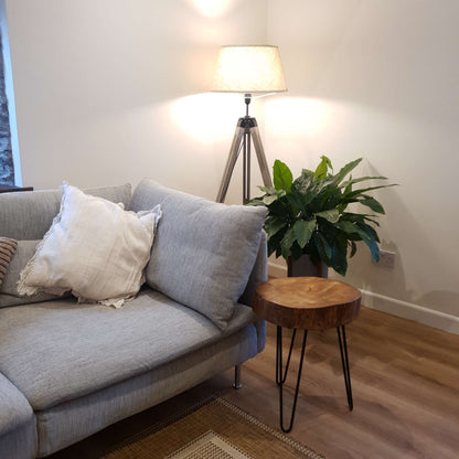 Ash Wood Round Chunky Coffee Table