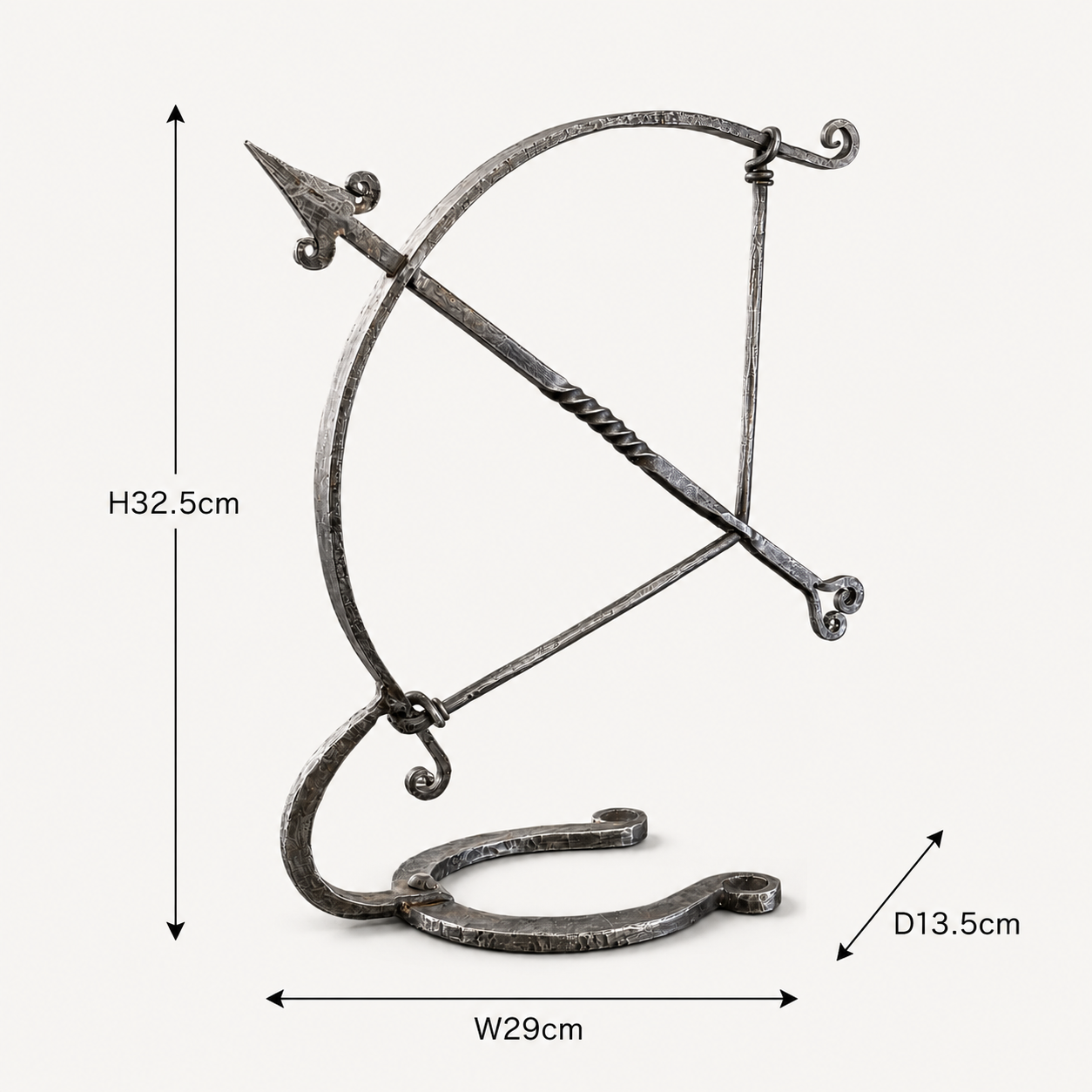 Wrought Iron Archer Sculpture | Heritage Bow & Arrow Ornament