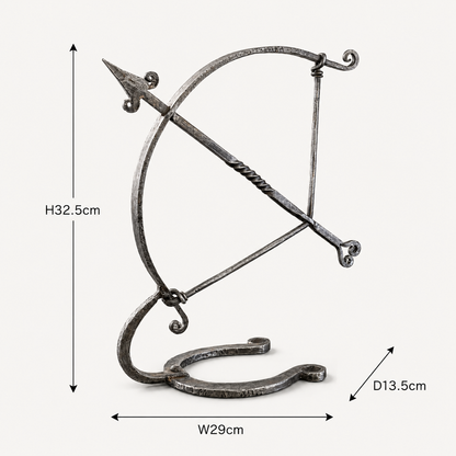 Wrought Iron Archer Sculpture | Heritage Bow & Arrow Ornament
