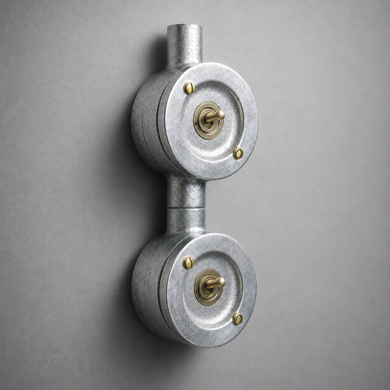 Double Gang Solid Cast Conduit Light Switch | 2 Way Industrial Vintage Style