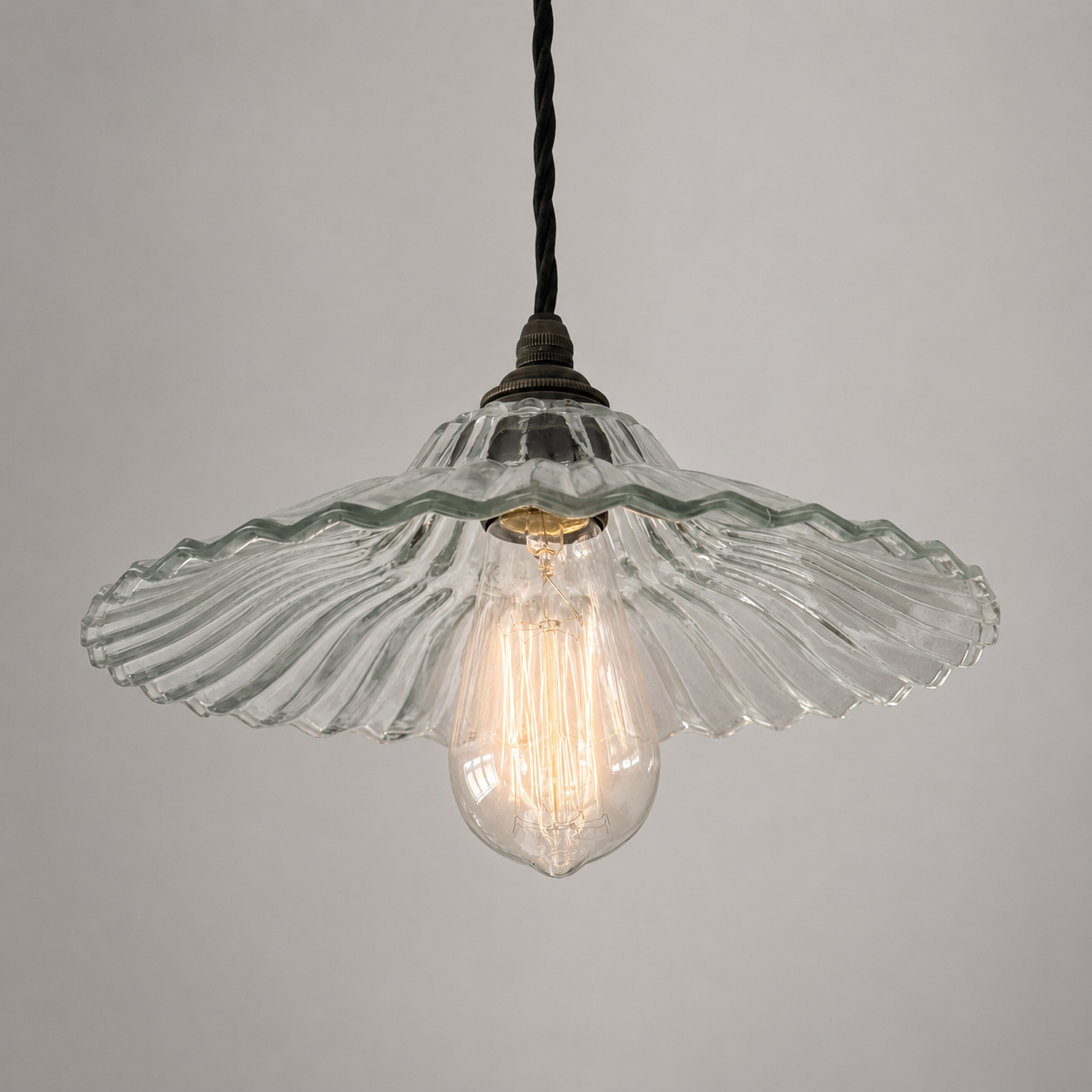 Lenwade Prismatic Glass Pendant Light | Vintage Railway Style