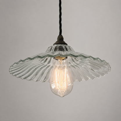 Lenwade Prismatic Glass Pendant Light | Vintage Railway Style