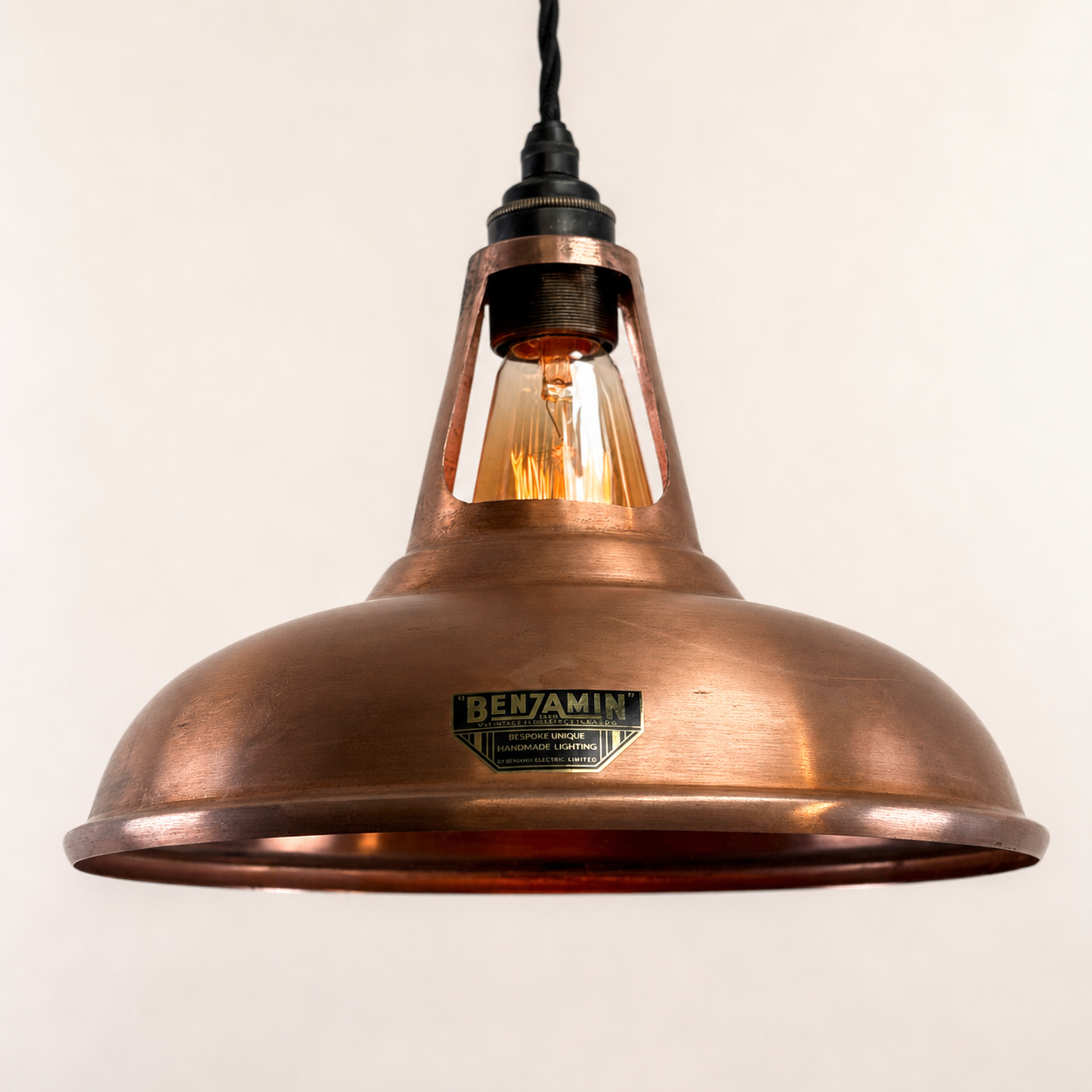 Cawston Antique Copper Coolicon Lampshade Pendant Light - 11 Inch