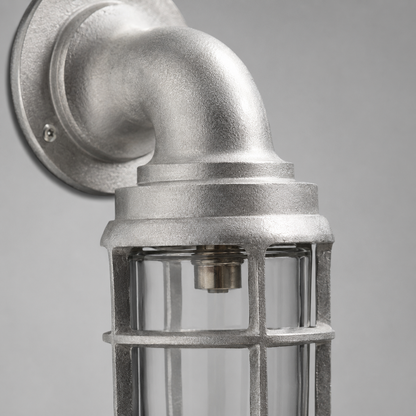 Beachamwell Raw Cast Swan Neck Wall Light - IP65