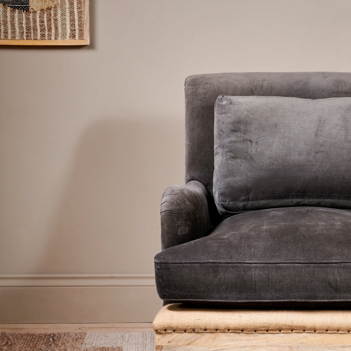 Abe Deconstructed Velvet Armchair - Moss