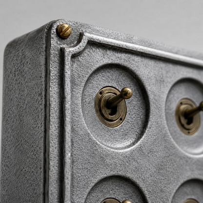 4 Gang 2 Way Solid Cast Metal Conduit Light Toggle Switch | Surface Mounted