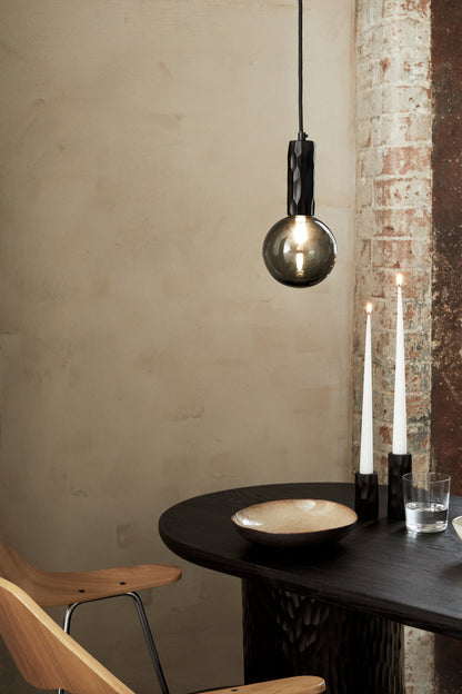 Alex Price - Kyoto 3 drop pendant light black with smoked glass - KYOTO-3PL-BK-S