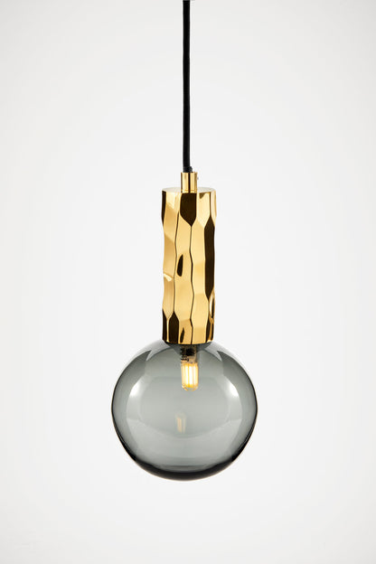 Alex Price - Kyoto pendant light brass with smoked glass - KYOTO-PL-BS-S