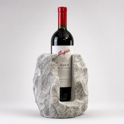 Solid Marble Wine Bottle Holder | Handcrafted Stone Wine Cooler