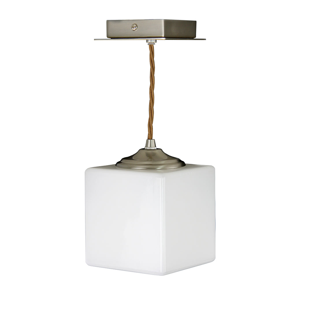 Kansa Lighting - Cube White Flashed Opal Pendant - cube42