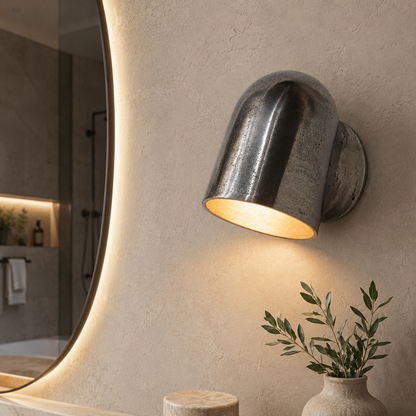 Hopton Raw Cast Aluminium Mast Down Wall Light