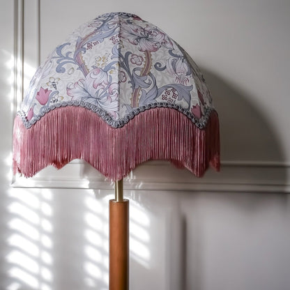 William Morris Golden Lily Fringed Lampshade - Dove