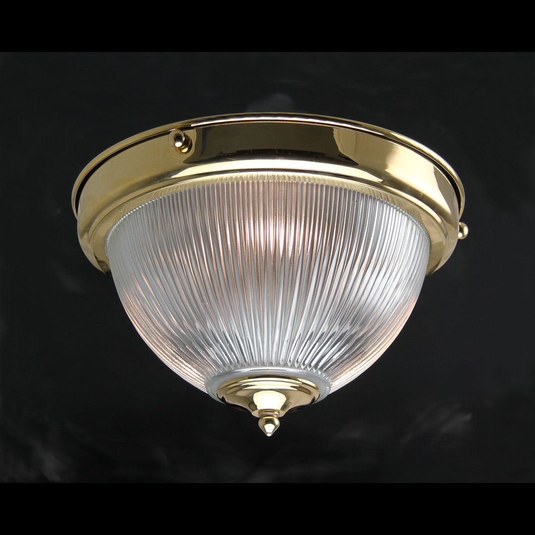 Kansa Lighting - Prismatic Dome Flush Ceiling Mount Large Polished Brass - DOME646